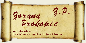 Zorana Prokopić vizit kartica